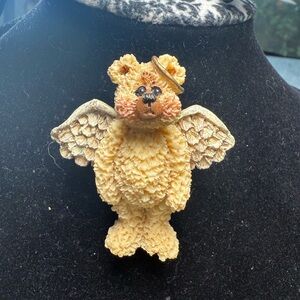 Source Unknown‎ Angel Bear Brooch - Cream and Brown